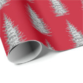 ヴィンテージ赤いミニマルトウヒの陽気なクリスマス ラッピングペーパー (ロールコーナー)