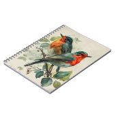 ヴィンテージ赤いロビン葉書 ノートブック (左側)