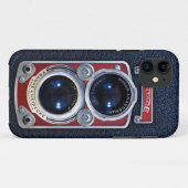 ヴィンテージ赤い二重レンズのカメラの箱 Case-Mate iPhoneケース (裏面(横))