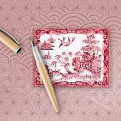 ヴィンテージ赤い柳グリーティングカード カード