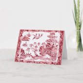 ヴィンテージ赤い柳グリーティングカード カード (正面)