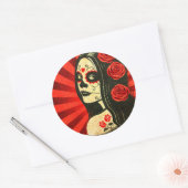 ヴィンテージ赤い死んだ少女の日 ラウンドシール (封筒)