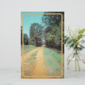 ヴィンテージ赤い汚れパスひな形 便箋 (スタンド正面)