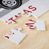 ヴィンテージ赤い消防車クリスマスツリーファミリー名 ジグソーパズル