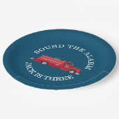 ヴィンテージ赤い消防車 ペーパープレート (アングル)