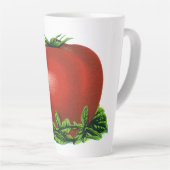 ヴィンテージ赤い熟したトマト、野菜と果物 カフェラテマグ (右アングル)