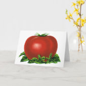 ヴィンテージ赤い熟したトマト、野菜と果物 カード (黄色い花)
