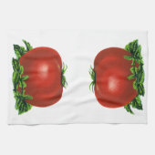 ヴィンテージ赤い熟したトマト、野菜と果物 キッチンタオル (横)