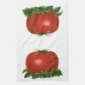 ヴィンテージ赤い熟したトマト、野菜と果物 キッチンタオル (縦)