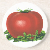 ヴィンテージ赤い熟したトマト、野菜と果物 コースター (正面)