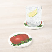 ヴィンテージ赤い熟したトマト、野菜と果物 コースター (側面)