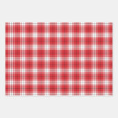 ヴィンテージ赤い白と黒の素朴なタータンチェック格子柄 ラッピングペーパーシート (正面3)