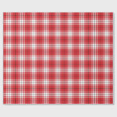 ヴィンテージ赤い白と黒の素朴なタータンチェック格子柄 ラッピングペーパー (フラット)