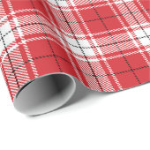 ヴィンテージ赤い白と黒の素朴なタータンチェック格子柄 ラッピングペーパー (ロールコーナー)