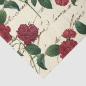 ヴィンテージ赤い花とキュラシッ書トのアイボリー 薄葉紙 (詳細)