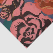 ヴィンテージ赤い花フローラ 薄葉紙 (詳細)