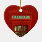 ヴィンテージ赤い電話ボックスのクリスマス装飾 セラミックオーナメント (裏面)