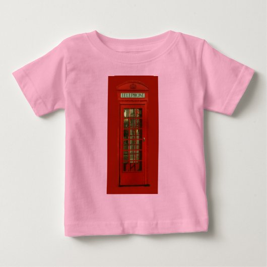 ヴィンテージ赤い電話ボックス ベビーTシャツ (正面)