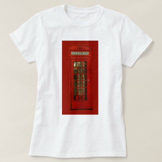ヴィンテージ赤い電話ボックス Tシャツ (デザイン正面)