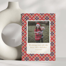 ヴィンテージ赤い青のパターン垂直方向の写真クリスマス