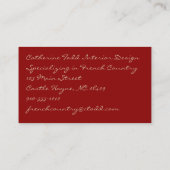 ヴィンテージ赤い鶏みすぼらしいシックなインテリアデザイン 名刺 (裏面)