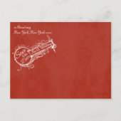 ヴィンテージ赤いChalkboard日付を保存 案内ポストカード (裏面)