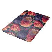 ヴィンテージ赤かわいらし橙紫色のムーム牡丹フローラ バスマット (アングル)