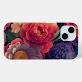 ヴィンテージ赤かわいらし橙紫色のムーム牡丹フローラ Case-Mate iPhoneケース (裏面 (横))