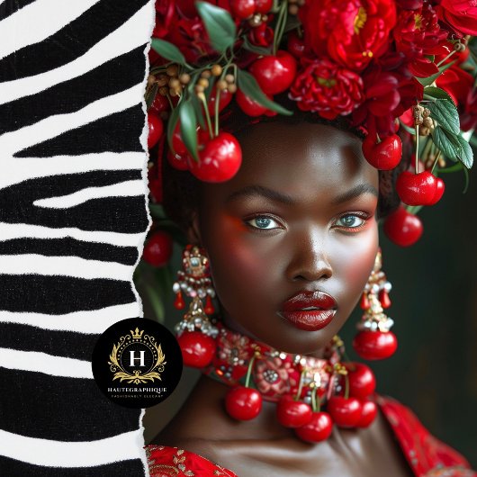 ヴィンテージ赤さくらんぼアフリカ系アメリカ人デコページ 薄葉紙