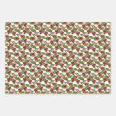 ヴィンテージ赤さくらんぼ水色 ラッピングペーパーシート (正面3)