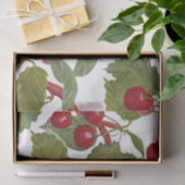 ヴィンテージ赤さくらんぼ水色 薄葉紙 (ギフト)