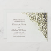 ヴィンテージ赤ちゃんの息の結婚式は日付を保存 セーブザデート (正面/裏面)