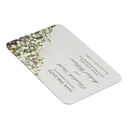 ヴィンテージ赤ちゃんの息の結婚式は日付を保存 マグネット (右側)