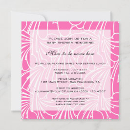 ヴィンテージ赤ちゃんシャワーアールヌーボーフローラルパターン 招待状