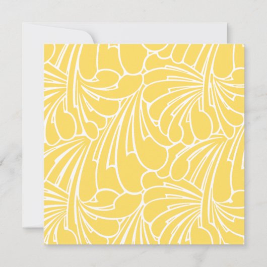 ヴィンテージ赤ちゃんシャワーアールヌーボーフローラルパターン 招待状 (裏面)