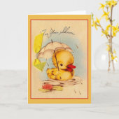 ヴィンテージ赤ちゃんシャワー挨拶カード カード (黄色い花)