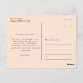 ヴィンテージ赤ちゃんシャワー水彩車有難う ポストカード (裏面)