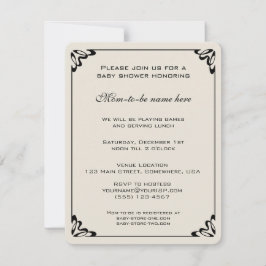 ヴィンテージ赤ちゃんシャワー、黄色の花フローラ草原 招待状