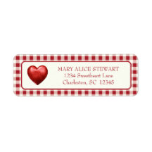 ヴィンテージ赤とクリームジンガムハート