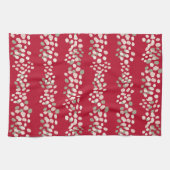 ヴィンテージ赤とピンクのクリスマス キッチンタオル (横)