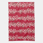 ヴィンテージ赤とピンクのクリスマス キッチンタオル (縦)