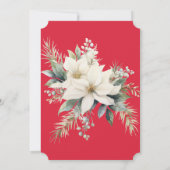 ヴィンテージ赤と白の緑のクリスマスパーティー 招待状 (裏面)