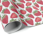 ヴィンテージ赤と白イチゴ ラッピングペーパー (ロールコーナー)