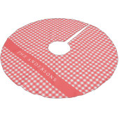 ヴィンテージ赤と白ギンガムプラッパーソナライズされたド ブラッシュドポリエステルツリースカート (アングル)