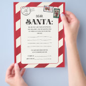 ヴィンテージ赤と白クリスマスサンタレター。 チラシ (手)