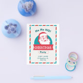 ヴィンテージ赤と白サンタクリスマスパーティー チラシ (シングル)