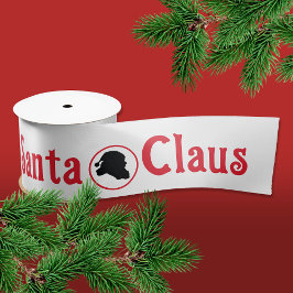 ヴィンテージ赤と白サンタクロース サテンリボン