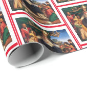 ヴィンテージ赤と白サン・ニコラス ラッピングペーパー (ロールコーナー)