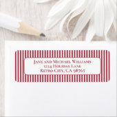 ヴィンテージ赤と白シンプルクリスマスストライプ ラベル (インサイチュ)