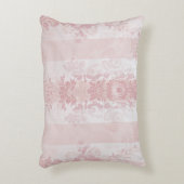 ヴィンテージ赤と白ダマスクストライプオンサテン アクセントクッション (正面(垂直))